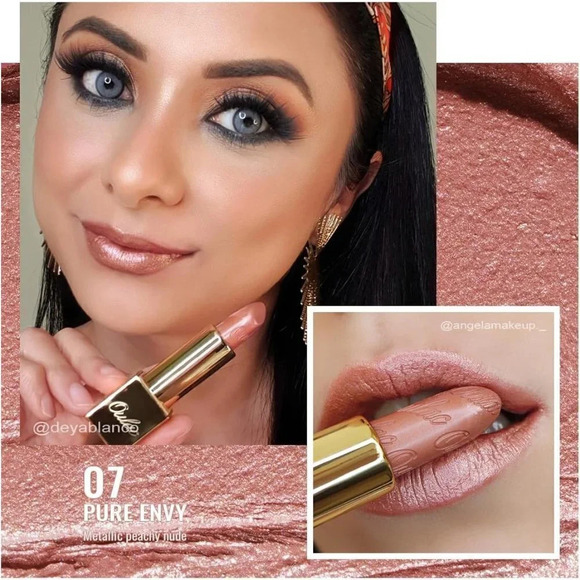 Oulac Women Metallic Shine Nude Moisturizing High Impact Lipstick Pure Envy (07) - Picture 2 of 8
